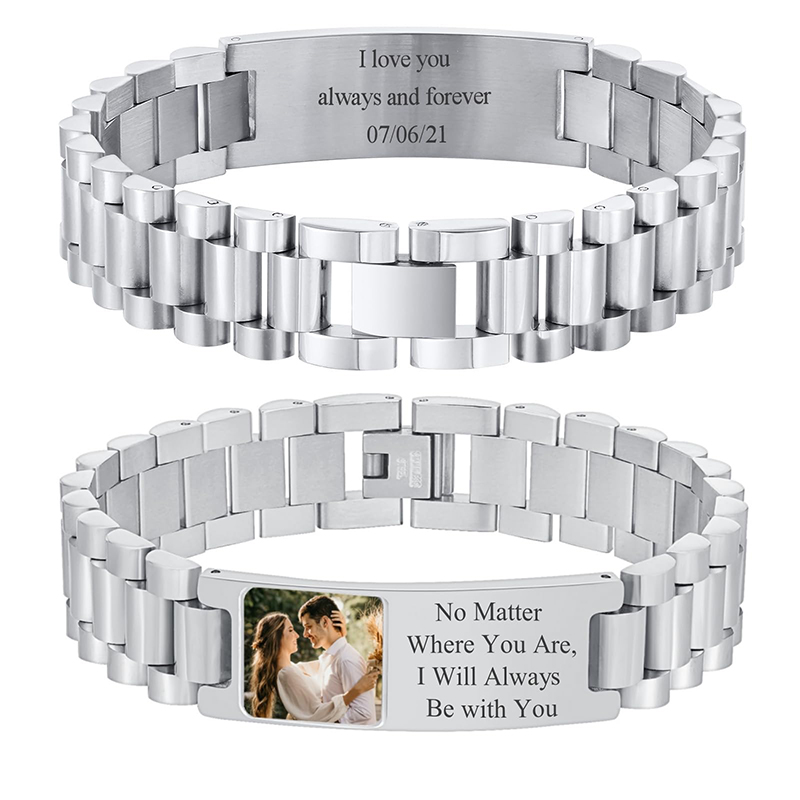 Jewelry Type Watches - Bracelet de montre avec texte d'image