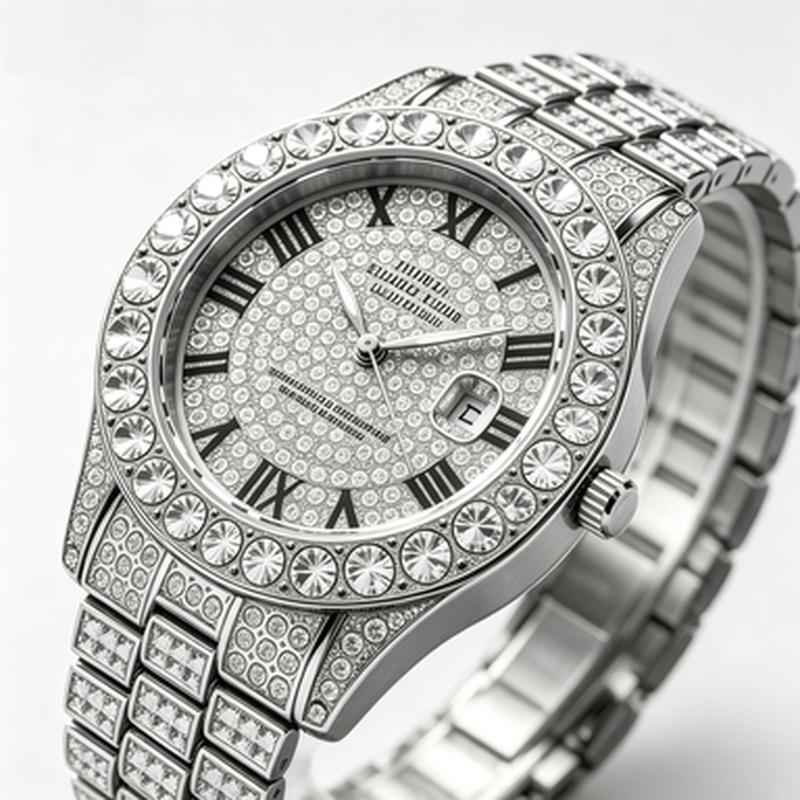 Jewelry Type Watches - Montre-bracelet en quartz doré incrustée de