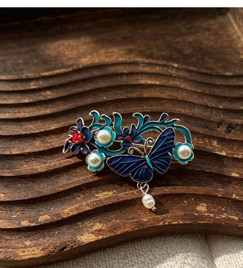 Broche fleur en topaze bleue d - Vintage Brooch Pin avis et prix